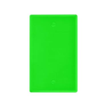 Imagem de Wassud Placa de cobertura de interruptor de luz verde brilhante decorativa para tomadas elétricas placa de parede em branco 11,53 x 7,76 cm