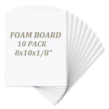 Imagem de Mat Board Center, pacote com 10 placas de espuma sem ácido, placas de espuma branca de 20,3 x 25,4 cm, 1/20.3 cm de espessura