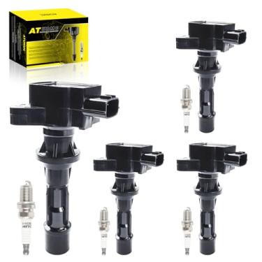 Imagem de ATURMC Conjunto de 4 bobinas de ignição UF540 e velas de ignição de irídio compatíveis com Mazda 2007-2013 3 2006-2013 6 2010-2012 CX-7 2.0L 2.3L 2.5L L4 Substituição # UF540 UF-540 6 10-58 723