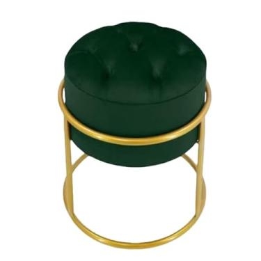 Imagem de Pufes Para Sala Decoração Moderna Estilo Industrial puff redondo para Ambientes Lounge e Decoração(Verde musgo,Rose)