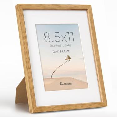 Imagem de Fun Memories Moldura para foto de 21 x 27 cm, moldura de madeira de carvalho maciça natural com vidro temperado HD, moldura de madeira simples moderna de 21 x 20 cm, fosca para 15 x 20 cm, tela de