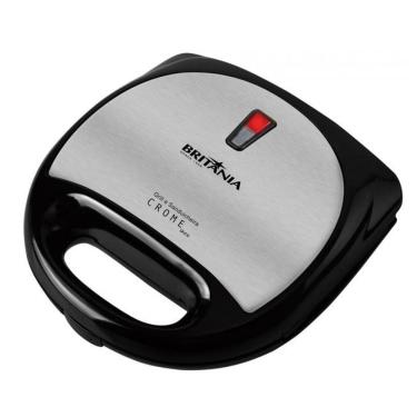 Imagem de Grill e Sanduicheira BRITÂNIA Crome Preto e Prata 127V