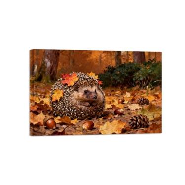 Imagem de BMZFYBS Arte de parede paisagem imagem em tela - animais de outono - decoração moderna pintura - impressões para sala de estar pronto para pendurar 20x30cm8x12in tela embrulhada