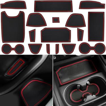 Imagem de LOCOY Forro de console central para acessórios Honda HRV 2023 2024 2025 2026, para suporte de copo HR-V, interior de bolso de porta, acabamento antiderrapante, tapete de ranhura de porta, inserção de