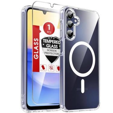 Imagem de LeYi Capa para celular Galaxy A15-5G: Capa compatível com Samsung A15 5G [Mag-Safe Fit] com protetor de tela, película fosca translúcida de toque suave e proteção de nível militar Funda para A 15