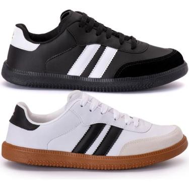 Imagem de Kit 2 tenis feminino masculino retrô confortável estiloso unissex casu