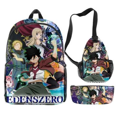 Imagem de Conjunto de mochilas Edens Zero Anime, 3 peças para mochila escolar infantil