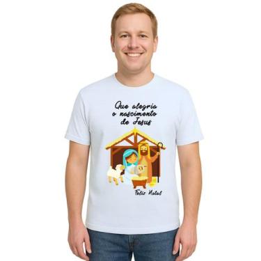 Imagem de Camiseta Natalina Presépio Natal Estampa Personalizada - UseP4, Branco