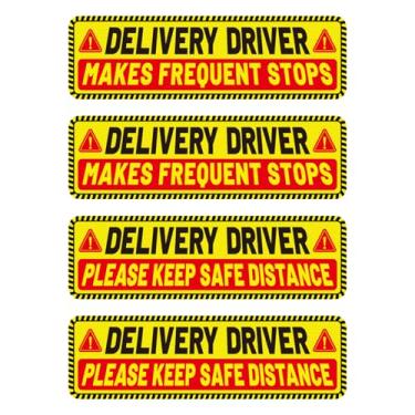 Imagem de Conjunto de 4 Ímãs para Carro de Entregador, 25x7,6cm 2 Modelos Adesivos Refletivos Veículos Entrega À Prova d'Água para Carros Vans e Caminhões