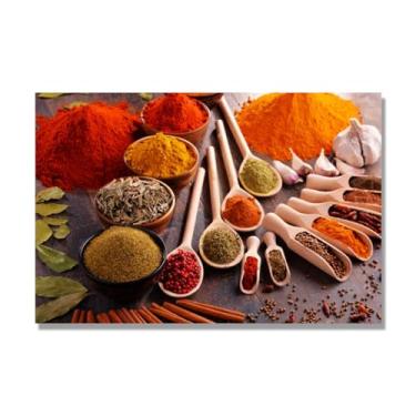 Imagem de NHLDZYH Pintura de cozinha moderna especiarias, impressão de arte, imagens para cozinha, decoração de parede de cozinha moderna. C04. 60 x 90 cm. Apenas tela