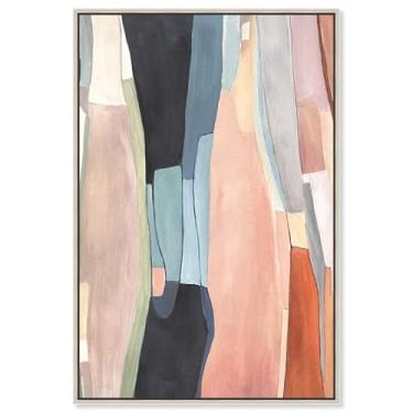 Imagem de Decoração de sala de estar com impressão em tela Glorious Lines I por Art Remedy, moldura prateada, 25 x 38 cm