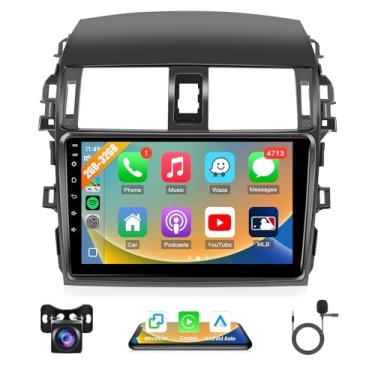 Imagem de Leadfan Estéreo automotivo para Toyota Corolla 2009 2010 2011 2012 2013, tela sensível ao toque de 9 polegadas para carro Corolla com câmera de backup Carplay Android Auto Bluetooth GPS (modelo A: sem