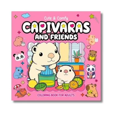 Imagem de Livro de Colorir Capivara Rosa Livro 32 Páginas