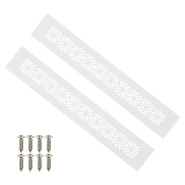 Imagem de PATIKIL Capa de ventilação de porta de 30 x 5 cm, capa de ventilação de grade de alumínio resistente com parafusos de montagem para porta de guarda-roupa de armário, cinza claro