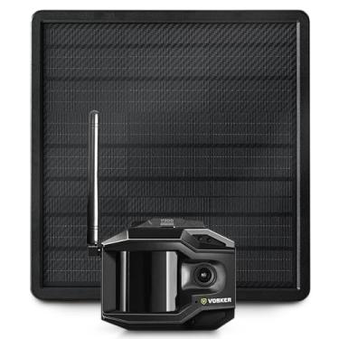 Imagem de Vosker Câmera de segurança externa autônoma V300 Ultimate V2 4G-LTE com painel solar externo | Banco de energia solar externo de 15.000 mAh de alta capacidade | Cartões SIM incluídos | Sem necessidade