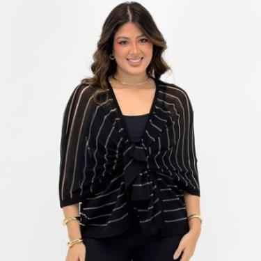 Imagem de Kimono Via Tricot Modal Manga Ampla Feminino-Feminino