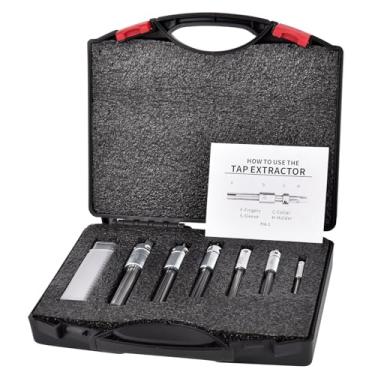 Imagem de Ferramenta extratora de torneira 18001 6 peças (3/40.6 cm-1/5.1 cm) Conjunto de 4 flautas Removedor manual para parafusos/brocas/parafusos/metal/madeira/plástico, com 24 dedos sobressalentes e caixa
