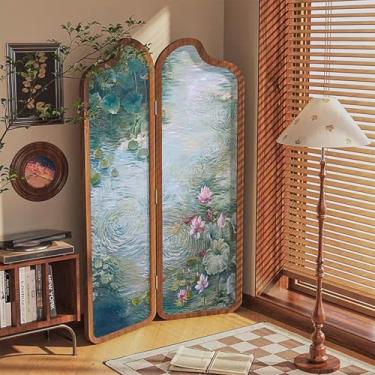 Imagem de Divisória de sala com 2 painéis de 15 m de altura, divisória de sala, divisória de sala dobrável, à prova d'água, divisória de parede com moldura de madeira, para casa/escritório/loja de roupas (E)