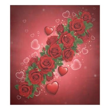 Imagem de Blueangle Capa magnética para lava-louças coração dos namorados, decoração da capa frontal da máquina de lavar louça, adesivos de eletrodomésticos, adesivos de eletrodomésticos, 58 cm C x 66 cm