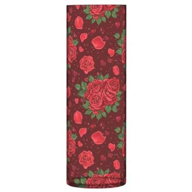 Imagem de CEBUGI Vaso de flor rosa vermelha 10 cm x 30 cm Vaso cilíndrico para flores, vaso transparente inquebrável para decoração de casa de festa de casamento
