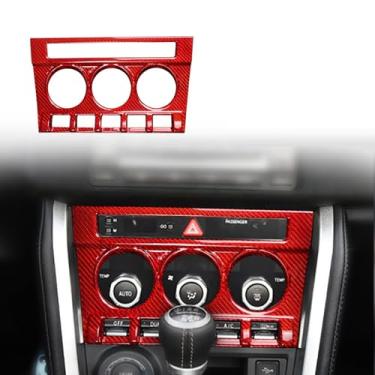 Imagem de FINMOKAL Painel de CD de fibra de carbono real para console central de ar condicionado compatível com Subaru BRZ/Toyota 86 2017-2020 (vermelho)