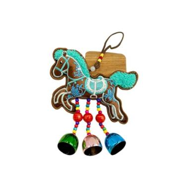 Imagem de IEUDNS Enfeite de Cavalo para o Ano Chinês, Animal do Zodíaco, Decoração Fofa para o Festival da Primavera, Feng Shui, Pingente para Pendurar em Casa, Cavalo Correndo de Café, Sinos