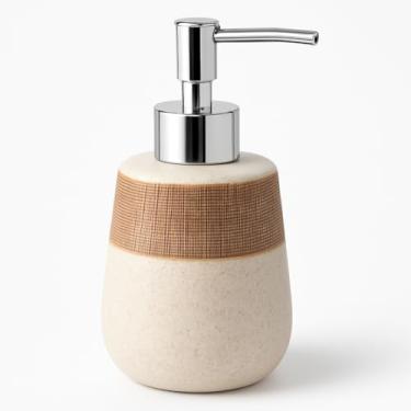 Imagem de Porta Sabonete Líquido de Cerâmica Cromada 320 ml Acabamento Branco Brilhante Kit para Banheiro Lavabo