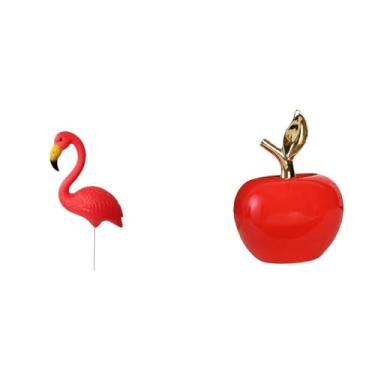 Imagem de Whtkoph Escultura de Flamingo para Jardim de Fadas E Figura de Cerâmica, Ornamento para Decoração de Primavera/Natal No Quintal Ou Jardim.