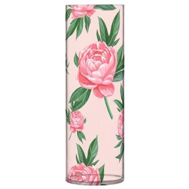 Imagem de CEBUGI Vaso de flor 10 x 30 cm Vaso cilíndrico para flores, vaso transparente inquebrável para decoração de casa de festa de casamento