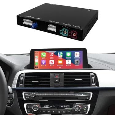 Imagem de NINETOM Kit de descodificador sem fio CarPlay compatível com BMW 1/2/3/4/5/6/7/M3/M4/M5/X1/X2/X3/X4/X5/X6 (2017–2020), para sistema EVO ID5 e ID6, suporta Android Auto, Mirror Link, câmera reversa