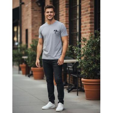 Imagem de Camiseta Camisa Anjo Ak47 Cupido Em Algodão Top Basica Y2k, Cinza, GG