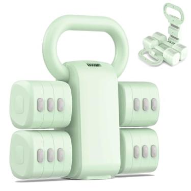 Imagem de Nimsqury Conjunto de halteres ajustáveis 2 em 1, pesos de mão de 5 níveis para mulheres e homens, cada conjunto de halteres e kettlebell conversíveis para exercícios de ginástica em casa e fitness