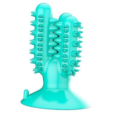 Imagem de aqxreight Brinquedo de Escova de Dentes para Cães, Dispensador de Alimentos, Interativo e Seguro, TPR, Brinquedo para Limpeza de Dentes de Cachorro para Parede de Chão, Aumento Verde e Próprios A