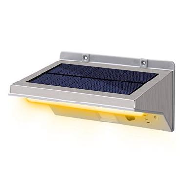 Imagem de Luzes de Parede Solar com Sensor Movimento 21 LEDs Lâmpadas Aço Inoxidável 3 Modos Iluminação Solares para Paisagem Caminhos Decorativa Cerca Porta da