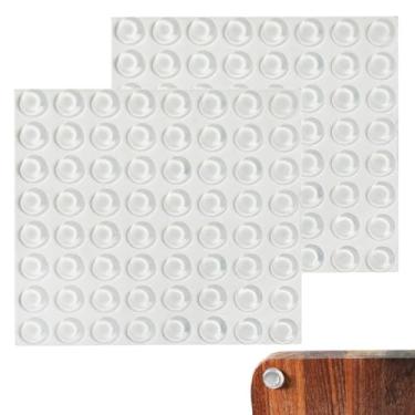Imagem de Para-choques autoadesivos transparentes de 200 peças, protetores redondos de 1,27 cm para portas de armário