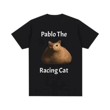 Imagem de Camiseta Feminina Engraçada Com Estampa De Gato Maldito I Eat Cement, 