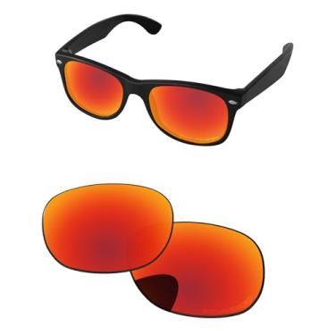 Imagem de PapaViva Lentes de substituição compatíveis com óculos de sol Ray-Ban RB2132 58 mm vermelho fogo polarizado