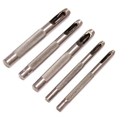 Imagem de Jogo Furadores Couro Borracha Vazador Perfurador Aço 5 Peças - I.D.E.A