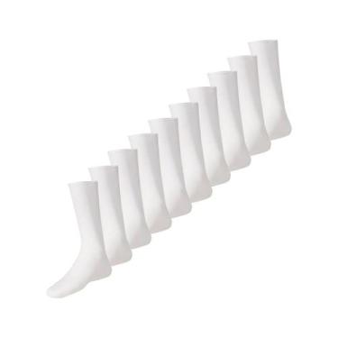 Imagem de Kit com 10 Meias Social Meianyl 6002-001, Branco