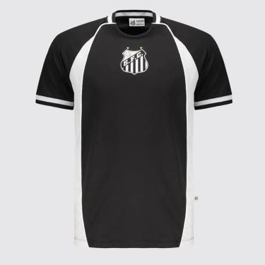 Imagem de Camiseta Santos Surf Center Raglan Esportiva Preta/Branco-Masculino