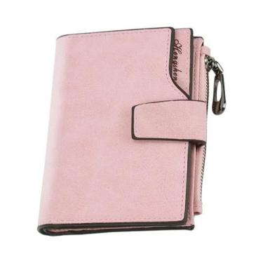 Imagem de Carteira Feminina Slim De Couro Com Compartimento Para Moedas E Porta-