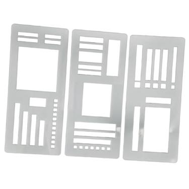 Imagem de Colaxi Conjunto de 3 Estênceis Vazados para Planejador, Agenda e Rastreamento de Diários - Ferramenta de Desenho para Cadernos de Agenda, Álbuns de Recortes, Style a