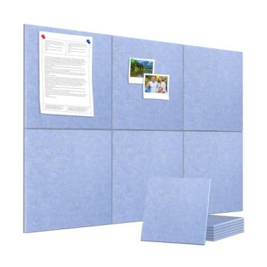 Imagem de Quadro de avisos alternativo de cortiça grande de 91,4 x 61 cm - pacote com 6 azulejos de parede de feltro removíveis com 20 pinos, quadros de cortiça grandes para paredes, quadro de cortiça para