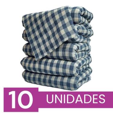 Imagem de Kit Pano De Chão Grande Xadrez Tamanho 75x45 Saco Duplo Para Limpeza G