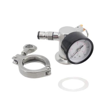 Imagem de Conjunto de coletor de gás Home Brewing de aço inoxidável 304 de aço inoxidável 304 cônico fermentador de transferência de pressão purga oxigênio adicionar co2 acessórios para fabricação de cerveja