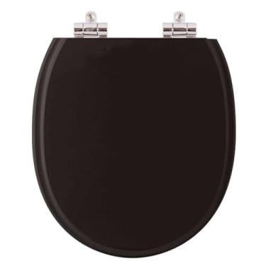 Imagem de Assento Sanitário Poliester Soft Close Village Ébano (preto) para vaso Deca