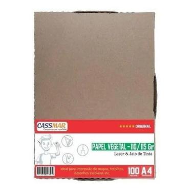 Imagem de Papel Vegetal A4 210x297mm 110-115g Caixa Com 100 Folhas - Cassmar