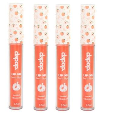 Imagem de Kit 4 Lip Oil Fruits Lips De Pêssego Com Vitamina E - Dapop