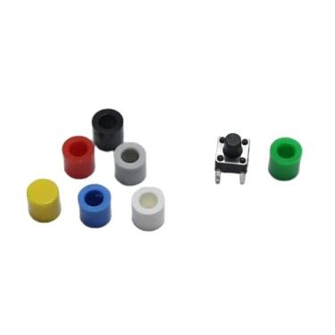 Imagem de 20 peças 7 cores A56 tátil botão interruptor tampa tátil botão tato tampa ajuste 6 * 6 mm interruptor 6 * 6 * 5 mm ect (azul)