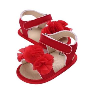 Imagem de Sandálias De Verão Para Meninas Bebê Com Flores Fofas Para Primeiros P